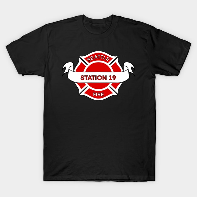 Seattle Fire Department Badge | Station 19 T-Shirt by icantdrawfaces